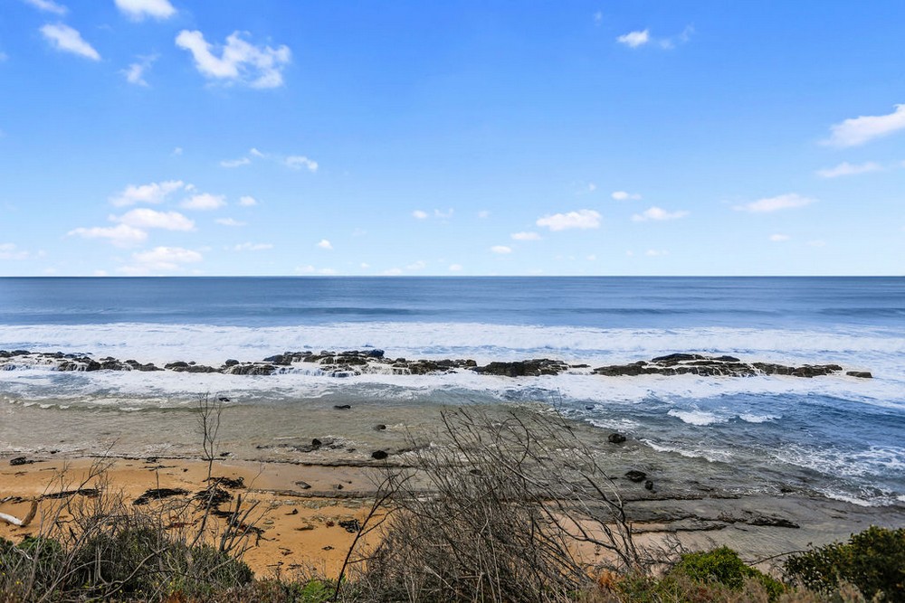 Rocky shoreline and ocean