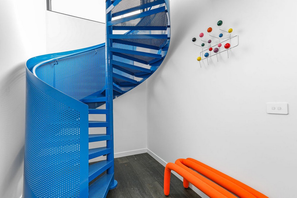 The blue spiral staircase